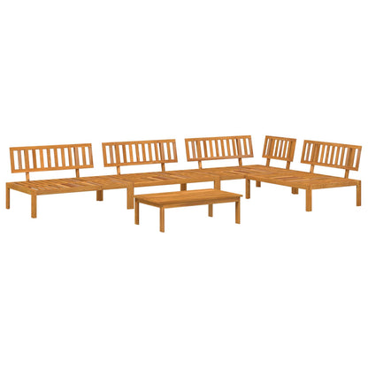Set di divani 5 pcs Antracite Legno di Acacia Massello