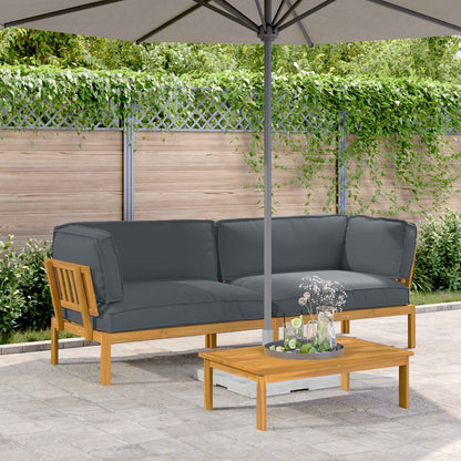 Set di divani 2 pcs Antracite Legno di Acacia Massello