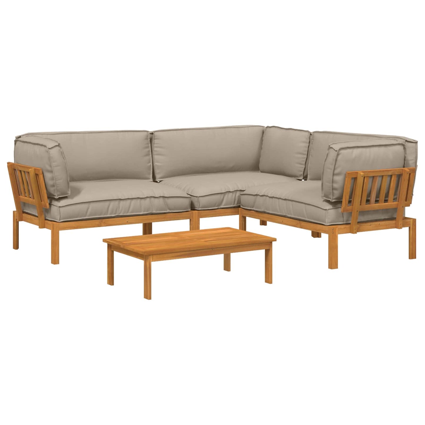 Set di divani con cuscino 4 pcs Talpa Legno di Acacia Massello