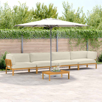 Set di divani con cuscino 5 pcs Crema Legno di Acacia Massello