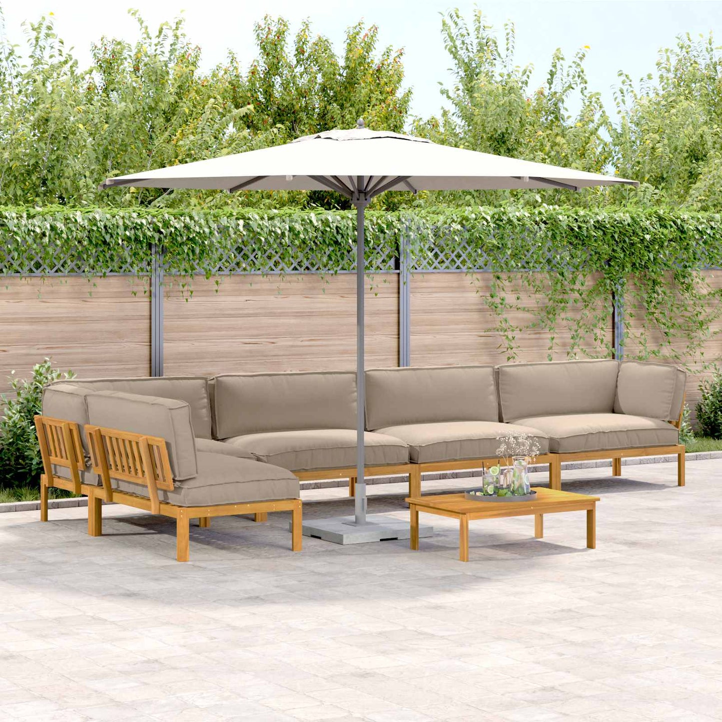 Set di divani con cuscino 6 pcs Talpa Legno di Acacia Massello