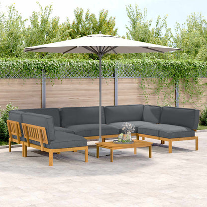 Set di divani 6 pcs Antracite Legno di Acacia Massello