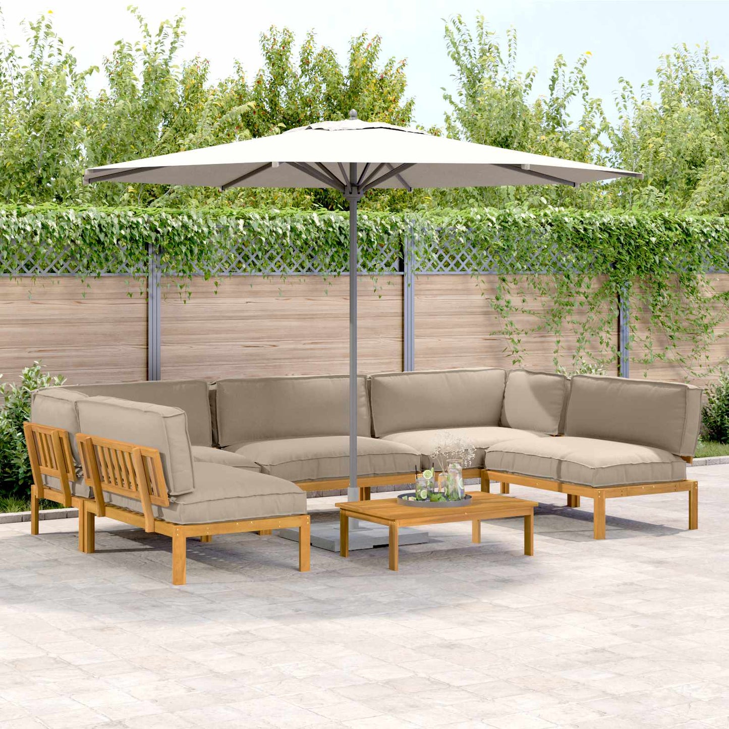 Set di divani con cuscino 6 pcs Talpa Legno di Acacia Massello