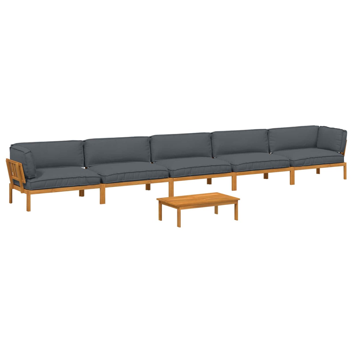 Set di divani 6 pcs Antracite Legno di Acacia Massello
