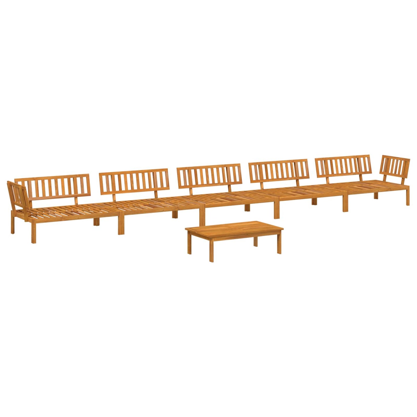 Set di divani con cuscino 6 pcs Beige Legno di Acacia Massello
