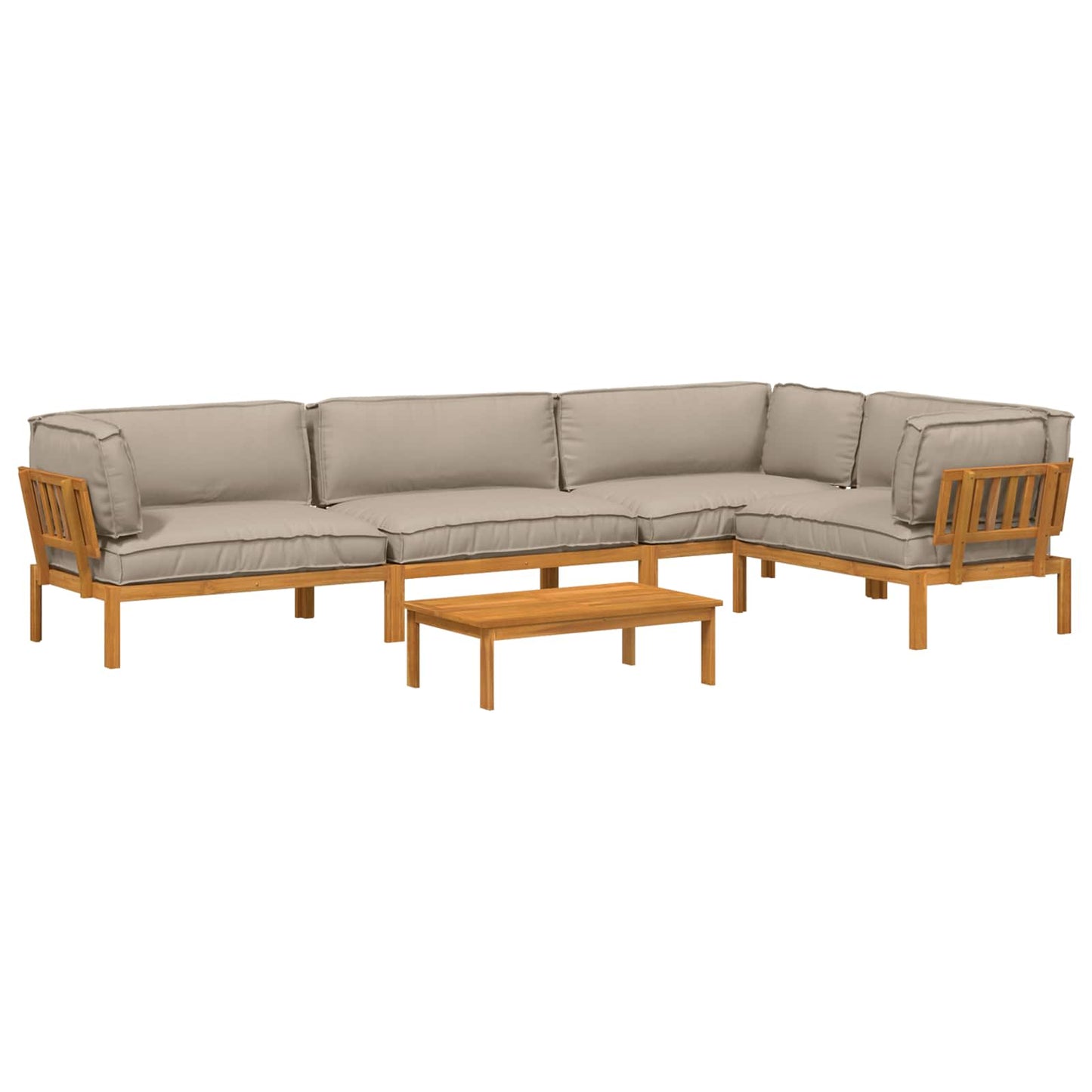 Set di divani con cuscino 5 pcs Talpa Legno di Acacia Massello