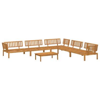 Set di divani con cuscino 6 pcs Crema Legno di Acacia Massello