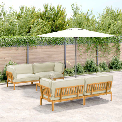 Set di divani con cuscino 5 pcs Crema Legno di Acacia Massello