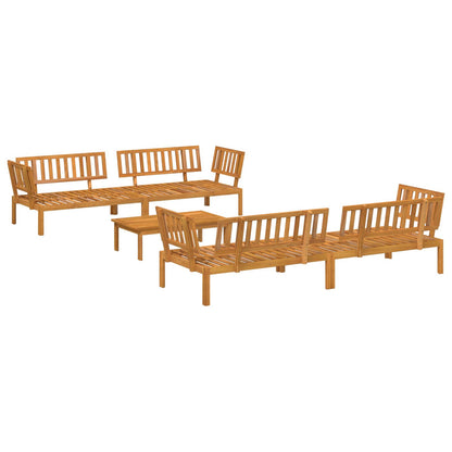 Set di divani con cuscino 5 pcs Crema Legno di Acacia Massello