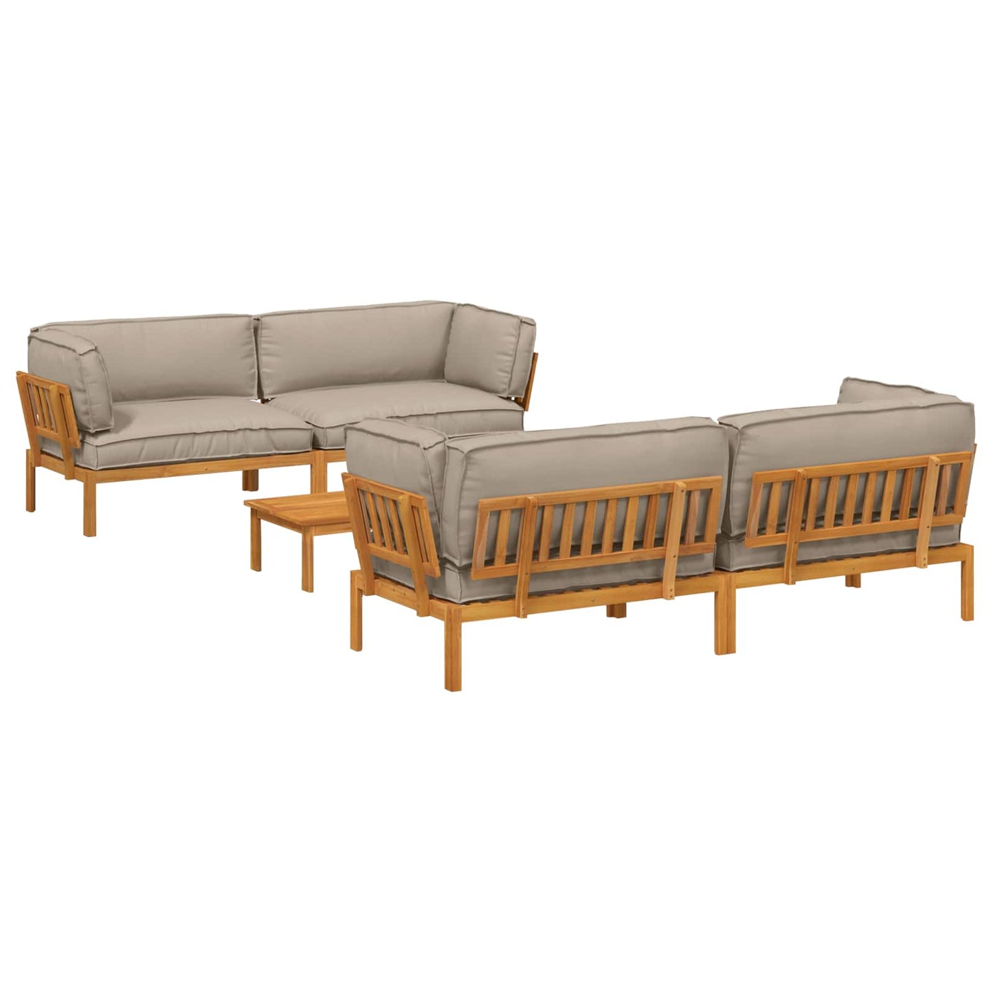 Set di divani con cuscino 5 pcs Talpa Legno di Acacia Massello