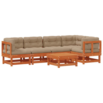 Set Lounge da Giardino 6 pcs Marrone Cera