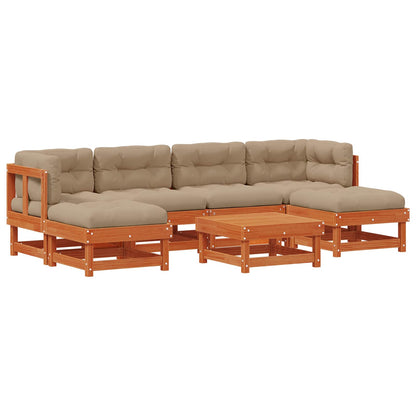 Set Lounge da Giardino 7 pcs Marrone Cera