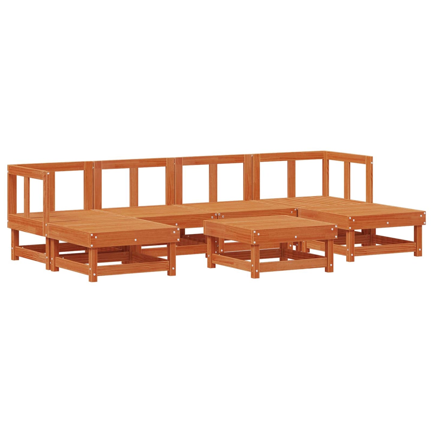 Set Lounge da Giardino 7 pcs Marrone Cera