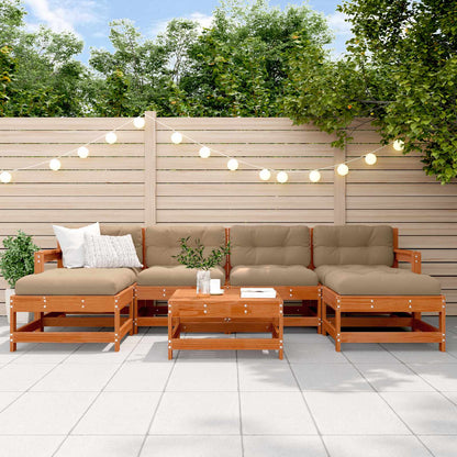 Set Lounge da Giardino 7 pcs Marrone Cera