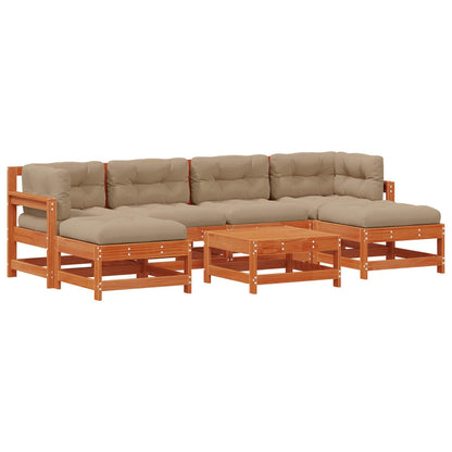 Set Lounge da Giardino 7 pcs Marrone Cera