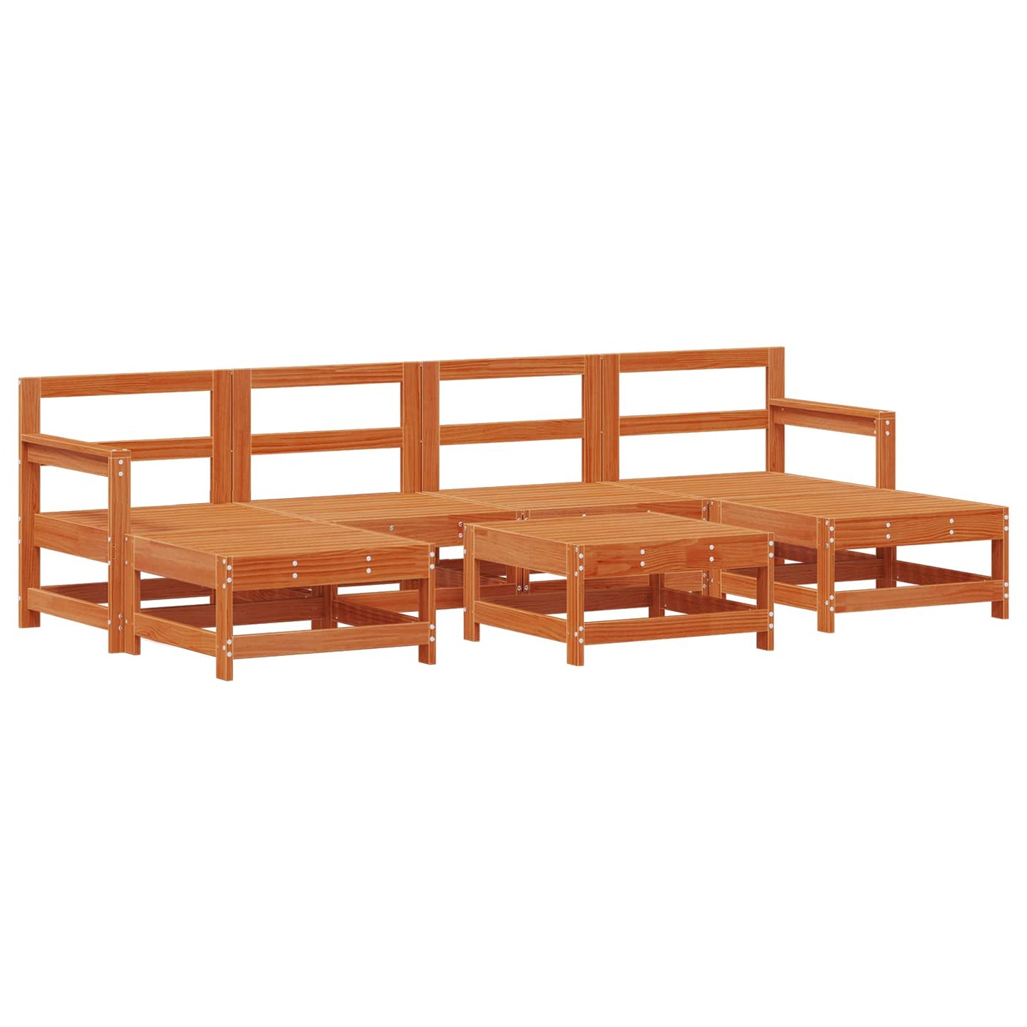 Set Lounge da Giardino 7 pcs Marrone Cera