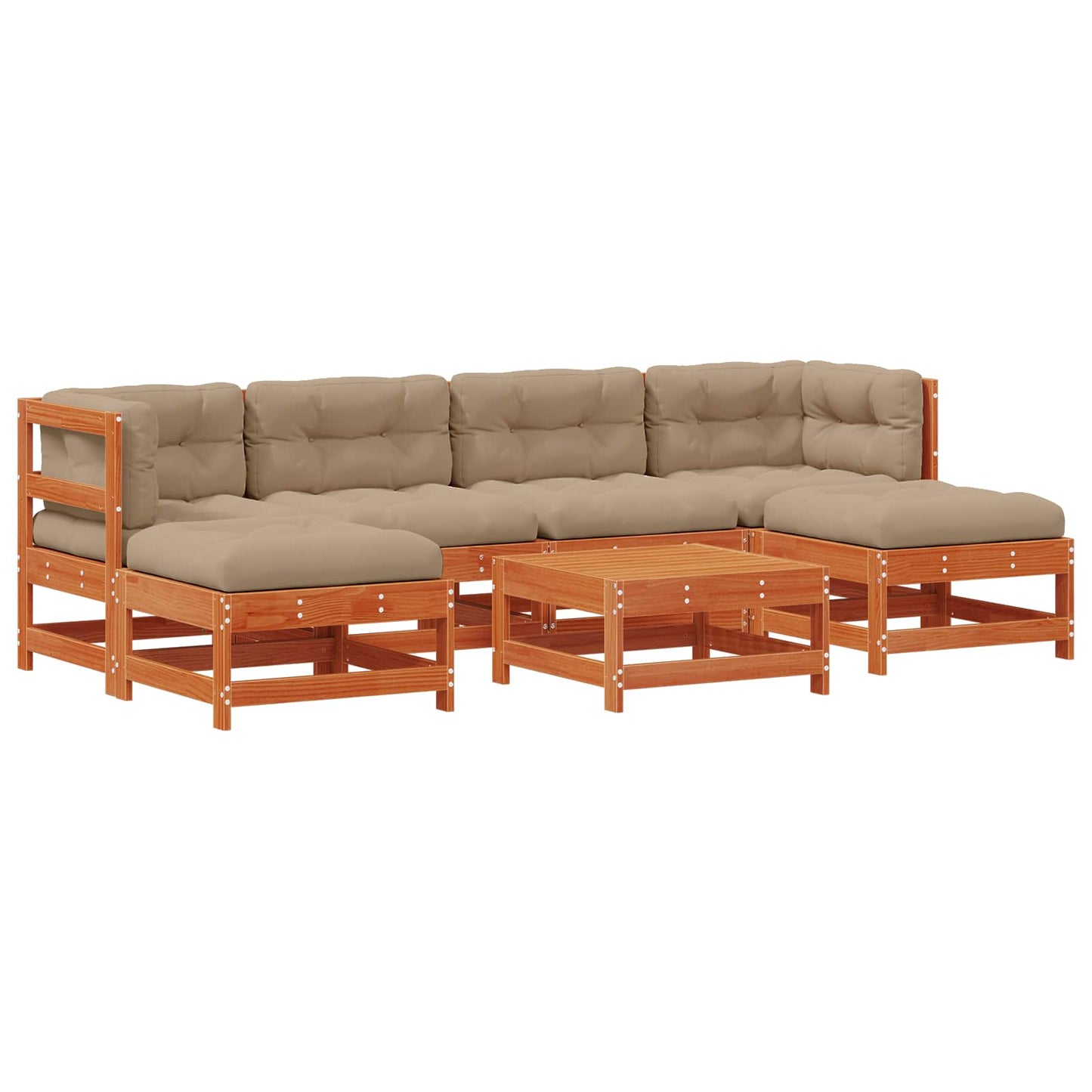 Set Lounge da Giardino 7 pcs Marrone Cera