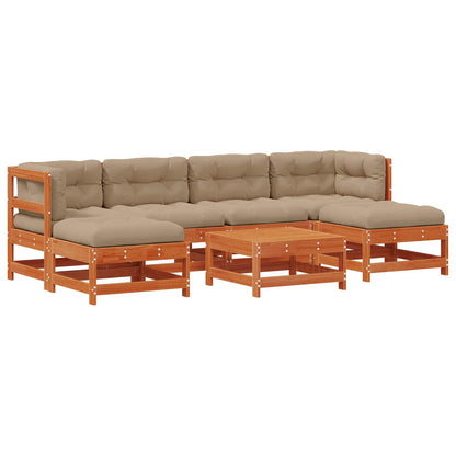 Set Lounge da Giardino 7 pcs Marrone Cera