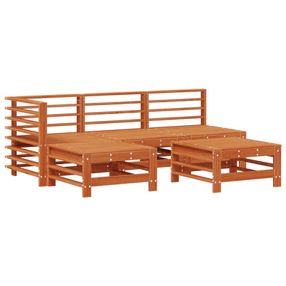 Set Lounge da Giardino 5 pcs Marrone Cera