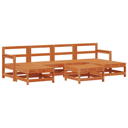Set Lounge da Giardino 7 pcs Marrone Cera