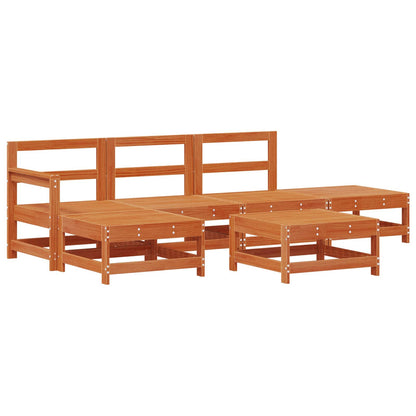 Set Lounge da Giardino 6 pcs Marrone Cera