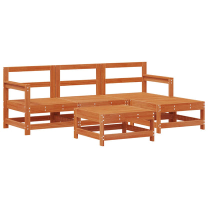 Set Lounge da Giardino 5 pcs Marrone Cera