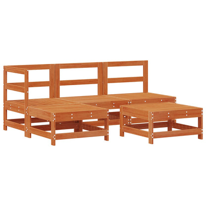 Set Lounge da Giardino 5 pcs Marrone Cera