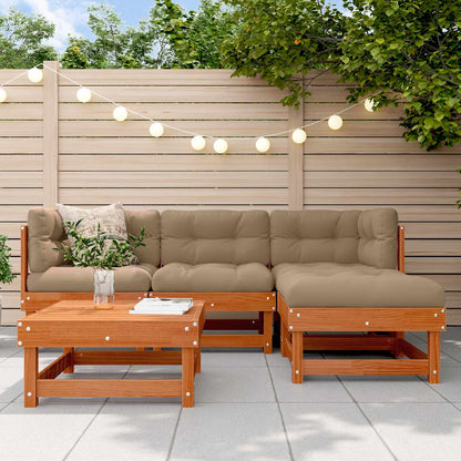 Set Lounge da Giardino 5 pcs Marrone Cera