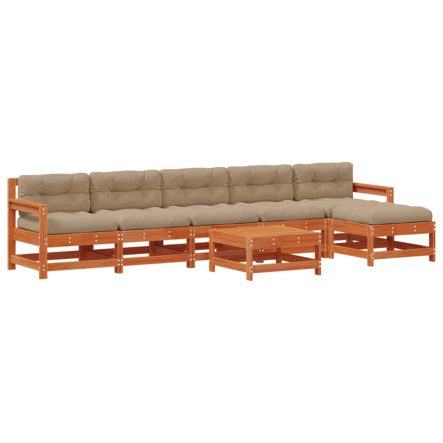 Set Lounge da Giardino 7 pcs Marrone Cera
