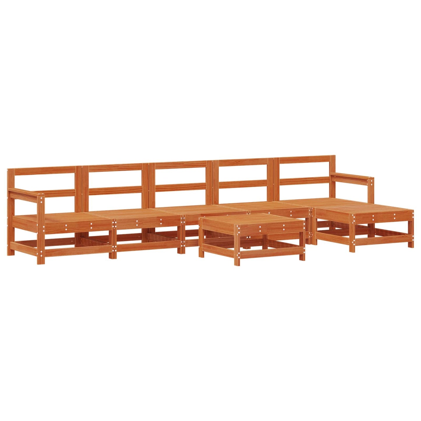 Set Lounge da Giardino 7 pcs Marrone Cera