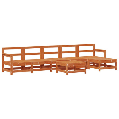 Set Lounge da Giardino 7 pcs Marrone Cera