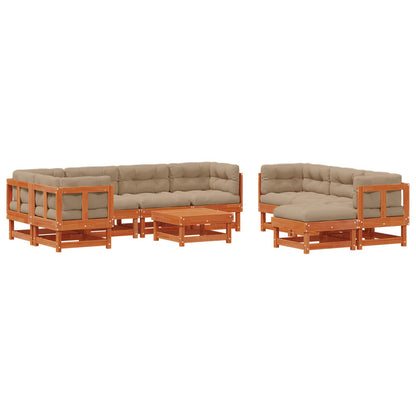 Set Lounge da Giardino 33 pcs Marrone Cera