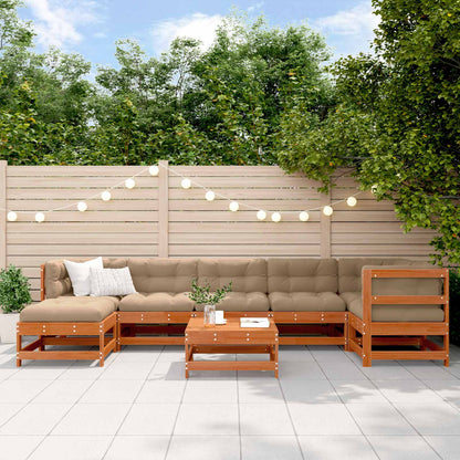 Set Lounge da Giardino 8 pcs Marrone Cera