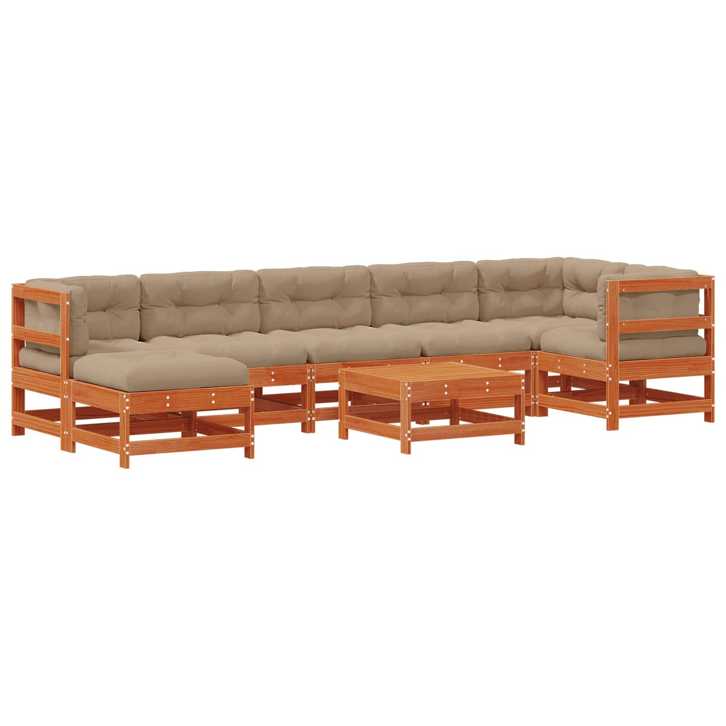 Set Lounge da Giardino 8 pcs Marrone Cera