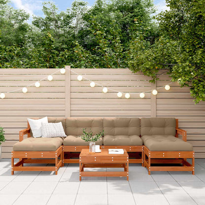 Set Lounge da Giardino 7 pcs Marrone Cera