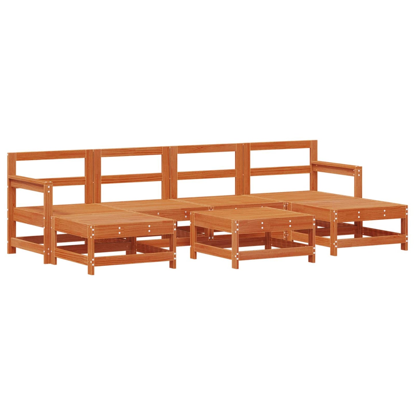 Set Lounge da Giardino 7 pcs Marrone Cera