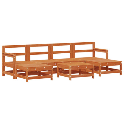 Set Lounge da Giardino 7 pcs Marrone Cera