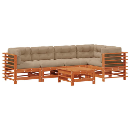 Set Lounge da Giardino 6 pcs Marrone Cera
