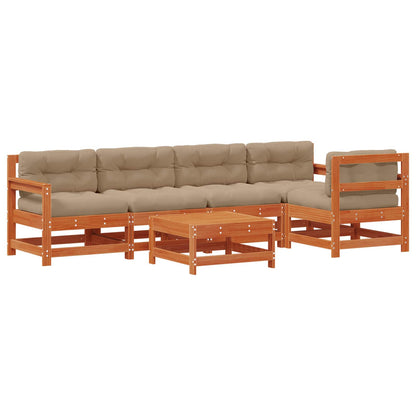 Set Lounge da Giardino 6 pcs Marrone Cera