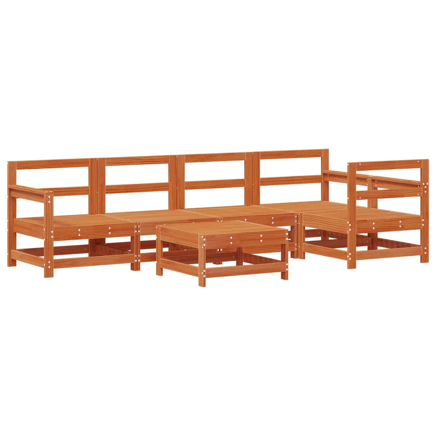 Set Lounge da Giardino 6 pcs Marrone Cera