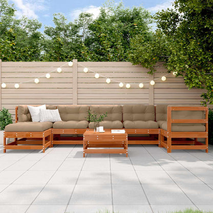 Set Lounge da Giardino 8 pcs Marrone Cera