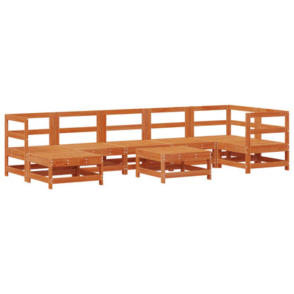 Set Lounge da Giardino 8 pcs Marrone Cera