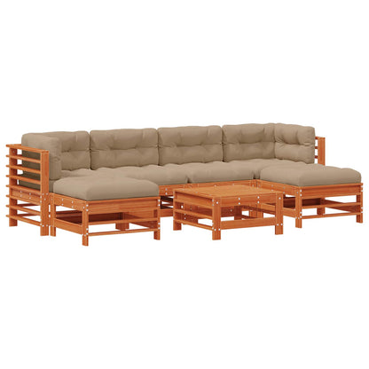 Set Lounge da Giardino 7 pcs Marrone Cera