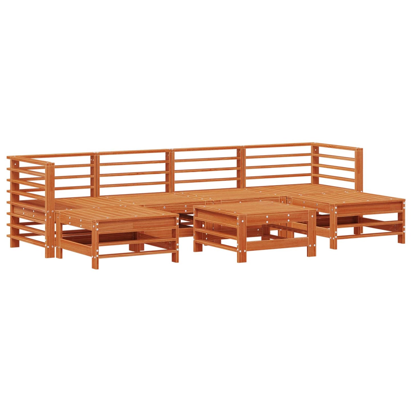 Set Lounge da Giardino 7 pcs Marrone Cera