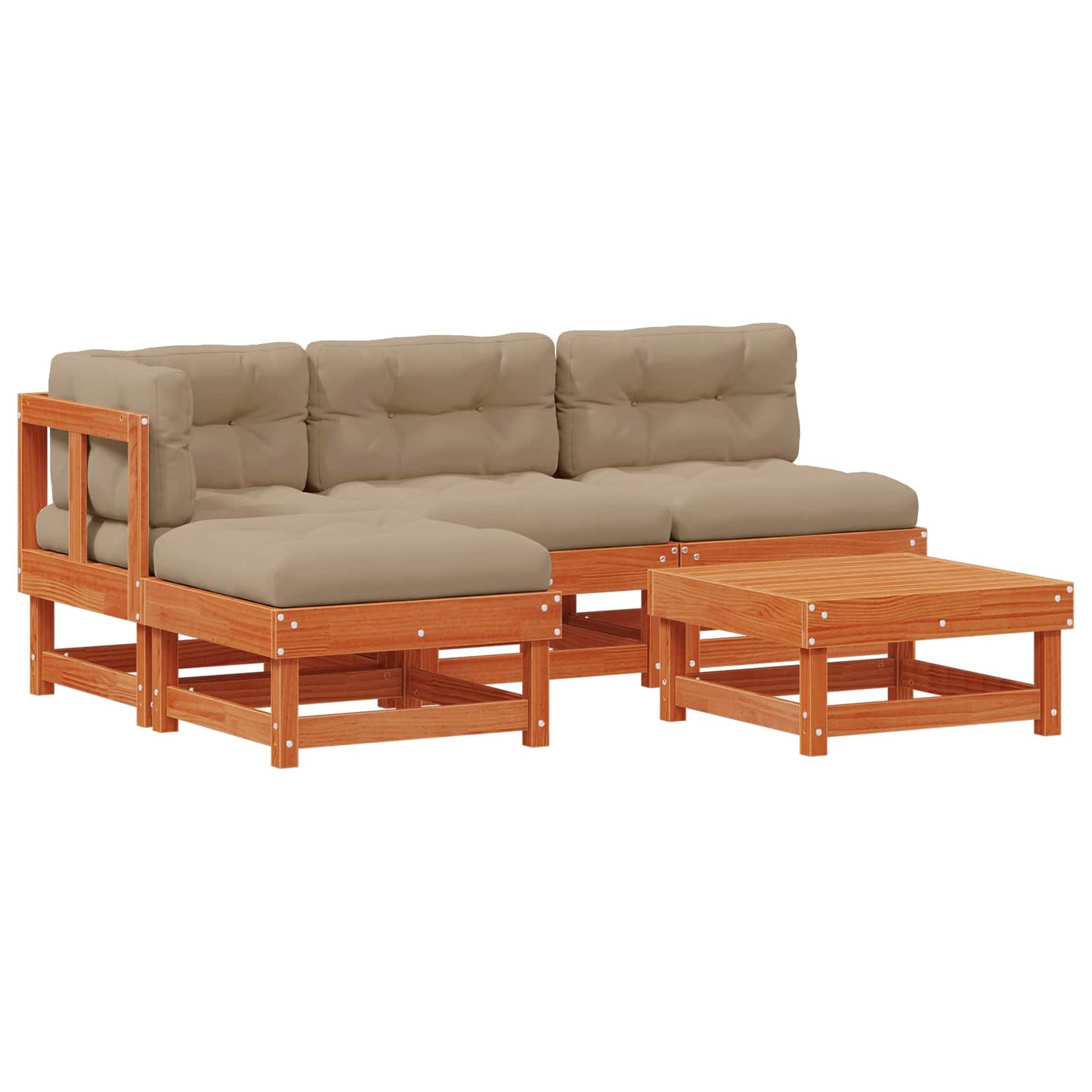 Set Lounge da Giardino 13 pcs Marrone Cera