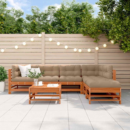 Set Lounge da Giardino 7 pcs Marrone Cera