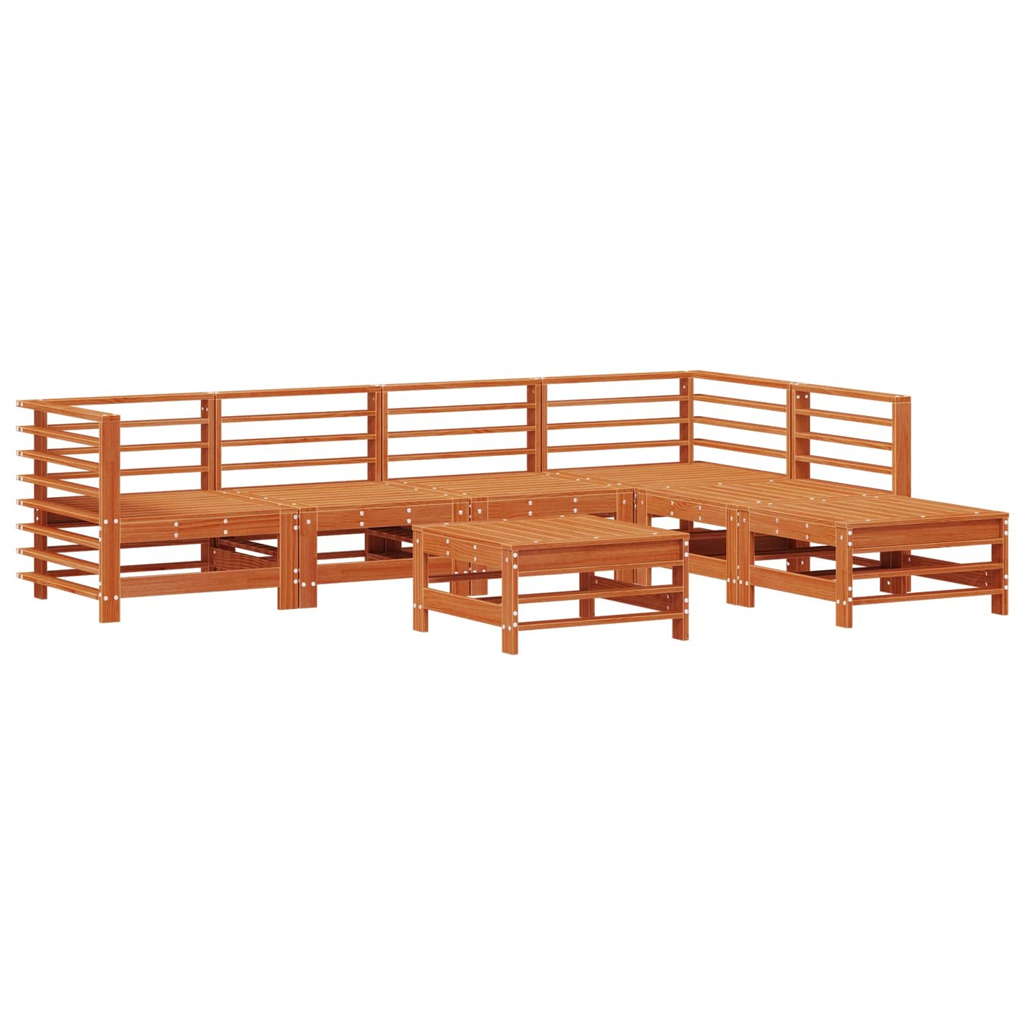 Set Lounge da Giardino 7 pcs Marrone Cera