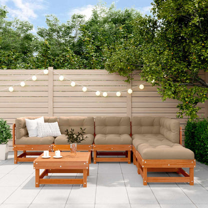 Set Lounge da Giardino 7 pcs Marrone Cera