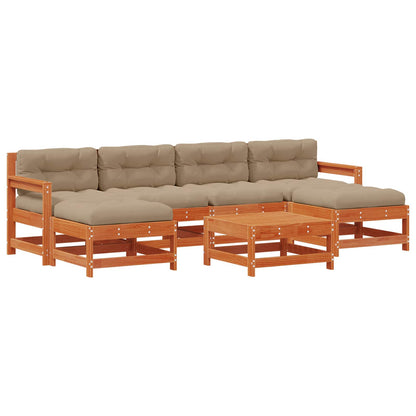 Set Lounge da Giardino 7 pcs Marrone Cera
