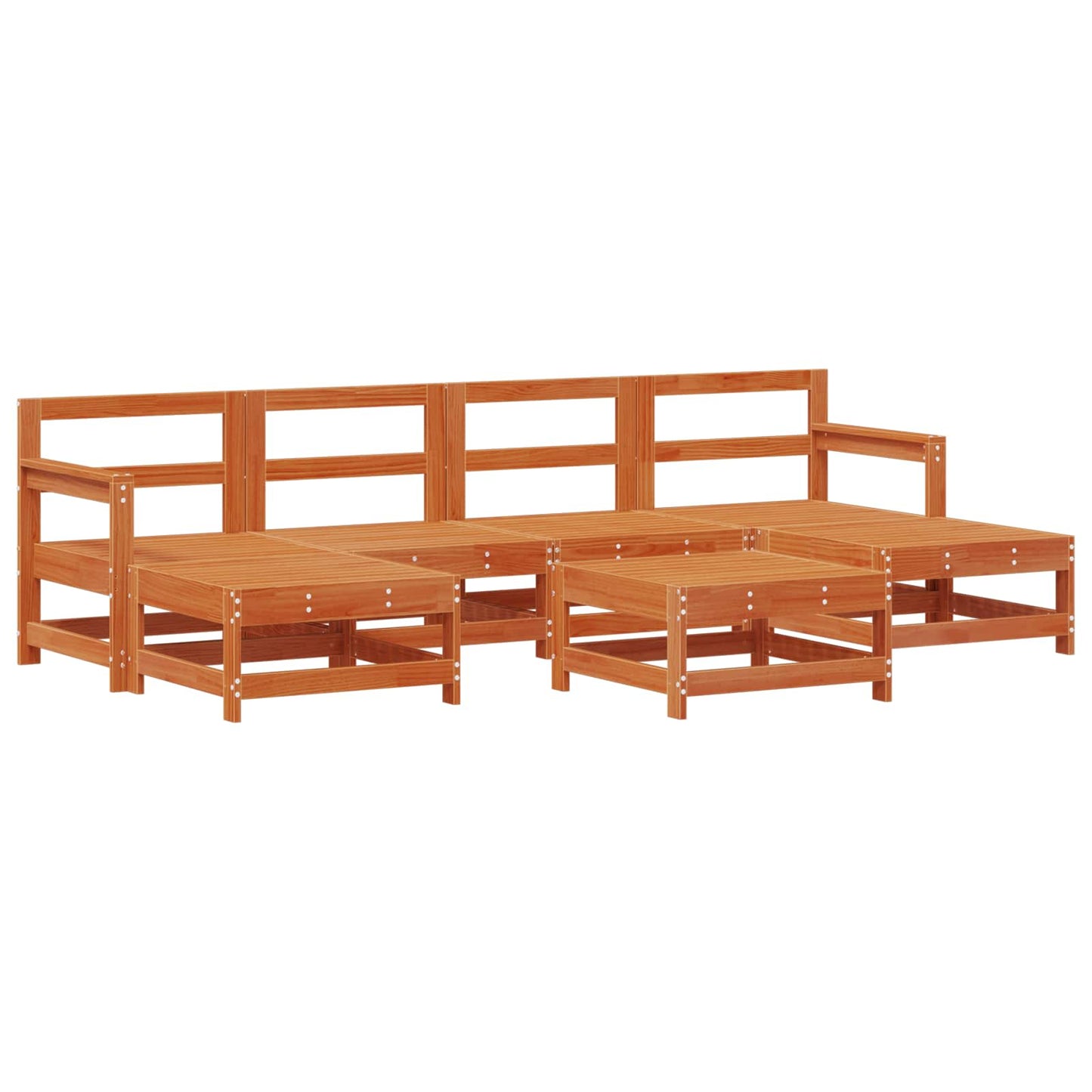 Set Lounge da Giardino 7 pcs Marrone Cera